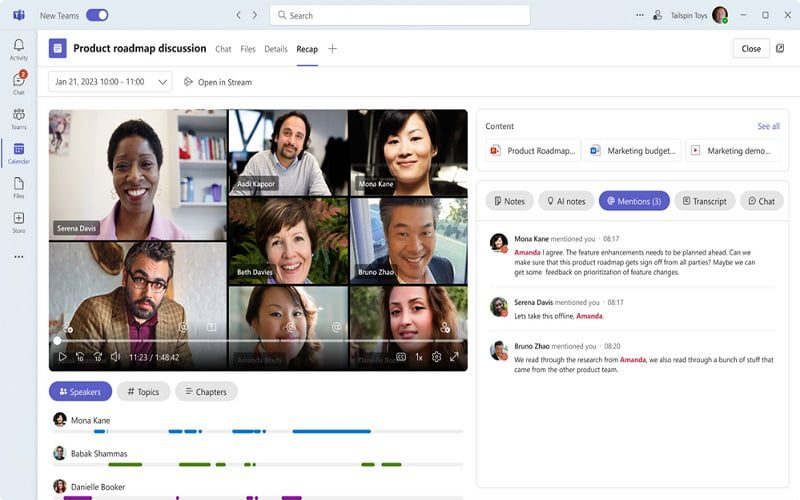 Microsoft Teams Intelligent Recap