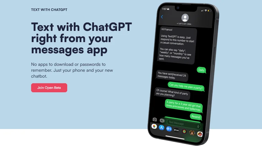 Say Hello to TextGPT The Newest Way to Chat with AI on Your Phone!
